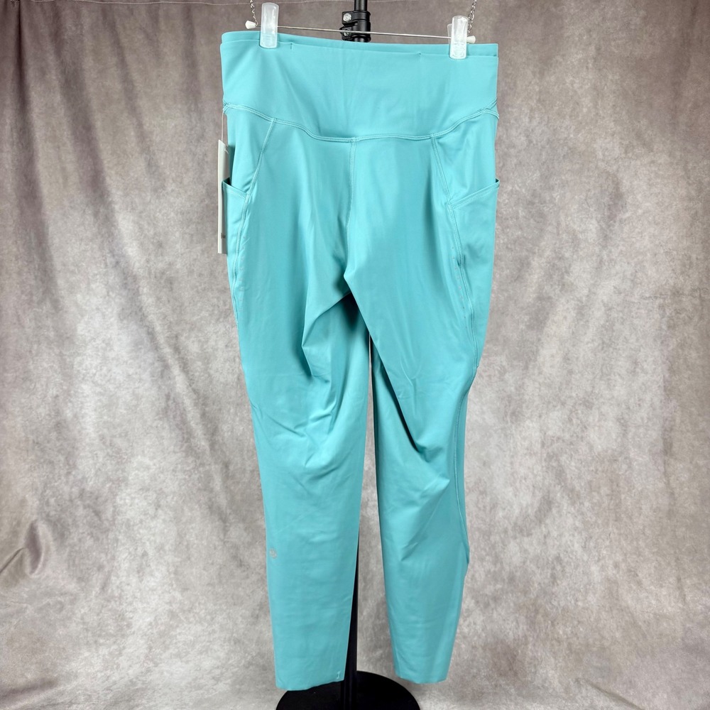 Lululemon Fast and Free High-Rise Crop 25" Turquoise Blue Leggings Size 8 - Picture 5 of 9